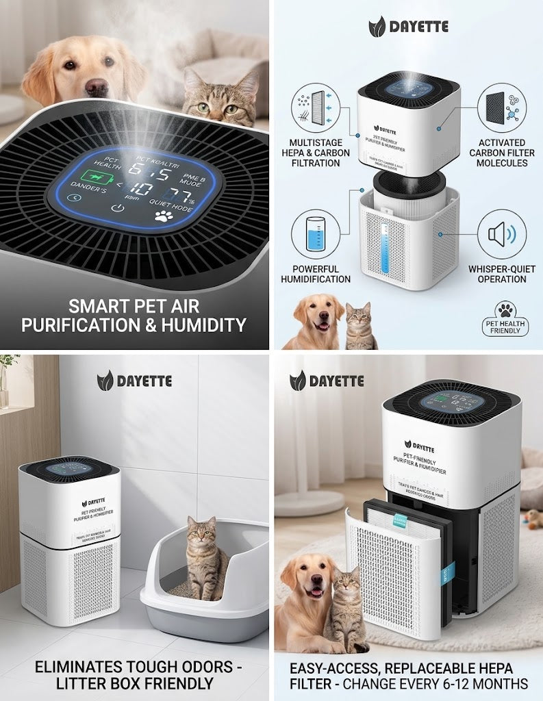 EverNuzzle™ Pet Air Purifier – True HEPA Filter for Pet Dander, Odor, Hair & Allergens